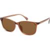 imageSOJOS Classic Square Polarized Sunglasses for Women Men Vintage Style UV400 Lens SJ2636BrownBrown