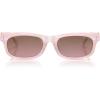 imageSOJOS Narrow Rectangle Sunglasses for Women Polarized UV400 Acetate Frame Retro Classic with Coral Accent Lace CoralPinkPink