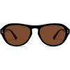 imageSOJOS Retro Polarized Aviator Sunglasses for Women Men 80s 90s Trendy UV400 Shades SJ2648BlackDark Brown
