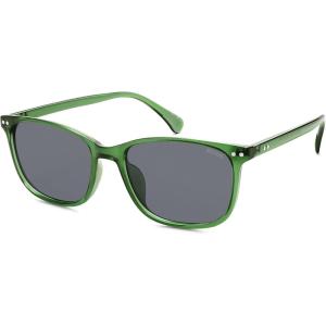 imageSOJOS Classic Square Polarized Sunglasses for Women Men Vintage Style UV400 Lens SJ2636GreenGrey
