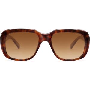 imageSOJOS Classic Thick Rectangle Polarized Sunglasses for Women Men Trendy 90s Square Frame Shades SJ2635Brown Tortoise FrameBrown Lens