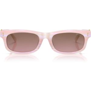 imageSOJOS Narrow Rectangle Sunglasses for Women Polarized UV400 Acetate Frame Retro Classic with Coral Accent Lace CoralPinkPink