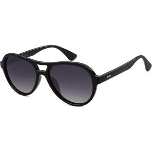 imageSOJOS Retro Aviator Polarized Sunglasses for Women Men Vintage 70s Style UV Protection Womens Mens Sun Glasses SJ2646BlackGrey Grading