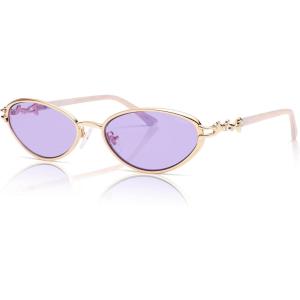 imageSOJOS Retro Cat Eye Sunglasses Women Men Acetate Metal Frame Trendy Designer UV400 Sun Glasses Staghorn CoralGoldGardient Purple