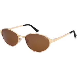 imageSOJOS Retro Oval Polarized Sunglasses for Women Men Trendy Chic Cat Eye 90s Y2K Sunnies SJ1266GoldBrown