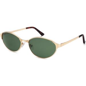 imageSOJOS Retro Oval Polarized Sunglasses for Women Men Trendy Chic Cat Eye 90s Y2K Sunnies SJ1266GoldGreen