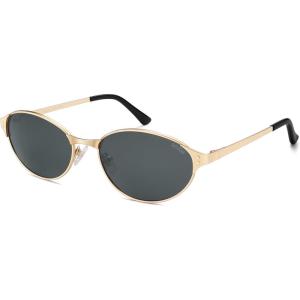 imageSOJOS Retro Oval Polarized Sunglasses for Women Men Trendy Chic Cat Eye 90s Y2K Sunnies SJ1266GoldGrey