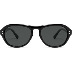 imageSOJOS Retro Polarized Aviator Sunglasses for Women Men 80s 90s Trendy UV400 Shades SJ2648BlackGrey