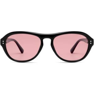 imageSOJOS Retro Polarized Aviator Sunglasses for Women Men 80s 90s Trendy UV400 Shades SJ2648BlackLight Pink Tint