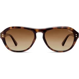 imageSOJOS Retro Polarized Aviator Sunglasses for Women Men 80s 90s Trendy UV400 Shades SJ2648Brown TortoiseBrown