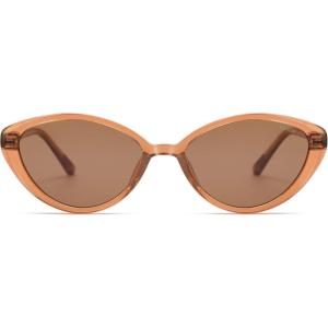 imageSOJOS Womens Retro Cat Eye Sunglasses Polarized TR90 UltraLightweight Oval Vintage Shades UV400 ProtectionBrownBrown