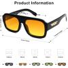 imageSOJOS Trendy Square Aviator Sunglasses for Womens Mens Polarized Flat Top Designer Inspired UV400 Sun Glasses SJ2281Dark Black