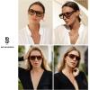 imageSOJOS Trendy Square Aviator Sunglasses for Womens Mens Polarized Flat Top Designer Inspired UV400 Sun Glasses SJ2281Demi