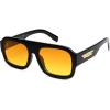 imageSOJOS Trendy Square Aviator Sunglasses for Womens Mens Polarized Flat Top Designer Inspired UV400 Sun Glasses SJ2281Dark Black