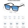 imageSOJOS Trendy Polarized Square Sunglasses Womens Men Retro Vintage 90s Sun Glasses SJ2387Black Frame Blue Grading Lens