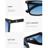 imageSOJOS Trendy Polarized Square Sunglasses Womens Men Retro Vintage 90s Sun Glasses SJ2387Black Frame Blue Grading Lens