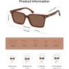 imageSOJOS Trendy Polarized Square Sunglasses Womens Men Retro Vintage 90s Sun Glasses SJ2387Milky Brown Frame Brown Lens