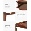 imageSOJOS Trendy Polarized Square Sunglasses Womens Men Retro Vintage 90s Sun Glasses SJ2387Milky Brown Frame Brown Lens