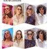 imageSOJOS Trendy Square Aviator Sunglasses for Women Men Gold Frame Light Tint Gradient Shades SJ1176GoldGradient Grey