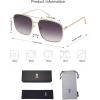 imageSOJOS Trendy Square Aviator Sunglasses for Women Men Gold Frame Light Tint Gradient Shades SJ1176GoldGradient Grey