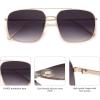 imageSOJOS Trendy Square Aviator Sunglasses for Women Men Gold Frame Light Tint Gradient Shades SJ1176GoldGradient Grey