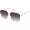 imageSOJOS Trendy Square Aviator Sunglasses for Women Men Gold Frame Light Tint Gradient Shades SJ1176GoldGradient Grey