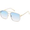 imageSOJOS Trendy Square Aviator Sunglasses for Women Men Gold Frame Light Tint Gradient Shades SJ1176GoldGradient Light Blue
