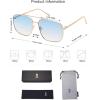 imageSOJOS Trendy Square Aviator Sunglasses for Women Men Gold Frame Light Tint Gradient Shades SJ1176GoldGradient Light Blue