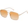 imageSOJOS Trendy Square Aviator Sunglasses for Women Men Gold Frame Light Tint Gradient Shades SJ1176GoldGradient Orange