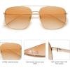 imageSOJOS Trendy Square Aviator Sunglasses for Women Men Gold Frame Light Tint Gradient Shades SJ1176GoldGradient Orange