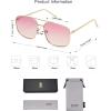 imageSOJOS Trendy Square Aviator Sunglasses for Women Men Gold Frame Light Tint Gradient Shades SJ1176GoldGradient Pink