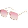 imageSOJOS Trendy Square Aviator Sunglasses for Women Men Gold Frame Light Tint Gradient Shades SJ1176GoldGradient Pink