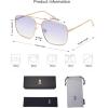imageSOJOS Trendy Square Aviator Sunglasses for Women Men Gold Frame Light Tint Gradient Shades SJ1176GoldGradient Purple