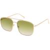 imageSOJOS Trendy Square Aviator Sunglasses for Women Men Gold Frame Light Tint Gradient Shades SJ1176GoldGreen Tea