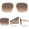 imageSOJOS Trendy Square Aviator Sunglasses for Women Men Gold Frame Light Tint Gradient Shades SJ1176GoldGrey Gradient Pink