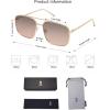imageSOJOS Trendy Square Aviator Sunglasses for Women Men Gold Frame Light Tint Gradient Shades SJ1176GoldGrey Gradient Pink