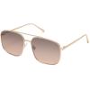 imageSOJOS Trendy Square Aviator Sunglasses for Women Men Gold Frame Light Tint Gradient Shades SJ1176GoldGrey Gradient Pink