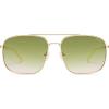 imageSOJOS Trendy Square Aviator Sunglasses for Women Men Gold Frame Light Tint Gradient Shades SJ1176GoldGreen Tea