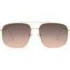 imageSOJOS Trendy Square Aviator Sunglasses for Women Men Gold Frame Light Tint Gradient Shades SJ1176GoldGrey Gradient Pink
