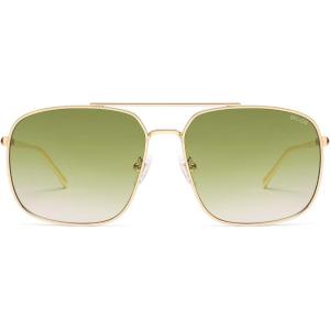 imageSOJOS Trendy Square Aviator Sunglasses for Women Men Gold Frame Light Tint Gradient Shades SJ1176GoldGreen Tea