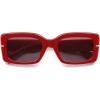 imageSOJOS Square Thick Sunglasses for Women Fashion Sunglasses Polarized Rectangle Sunnies SJ2367RedRed
