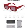 imageSOJOS Square Thick Sunglasses for Women Fashion Sunglasses Polarized Rectangle Sunnies SJ2367RedRed