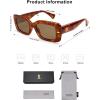 imageSOJOS Square Thick Sunglasses for Women Fashion Sunglasses Polarized Rectangle Sunnies SJ2367YellowBrown