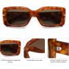imageSOJOS Square Thick Sunglasses for Women Fashion Sunglasses Polarized Rectangle Sunnies SJ2367YellowBrown