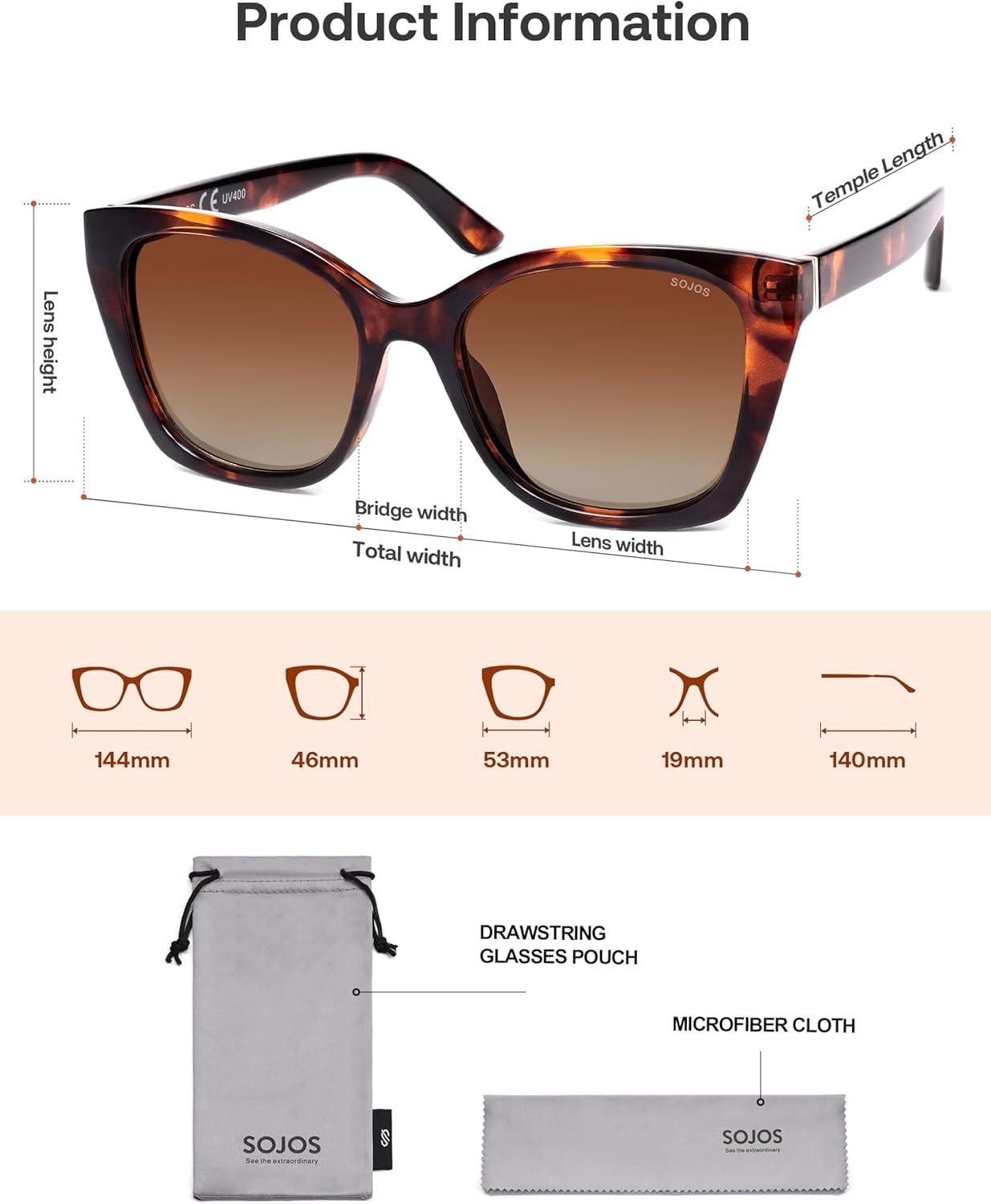 imageSOJOS Vintage Oversized Cateye Sunglasses Womens UV400 Large Designer Shades Lentes De Sol Para Mujer SJ2634Yellow TortoiseBrown Lens