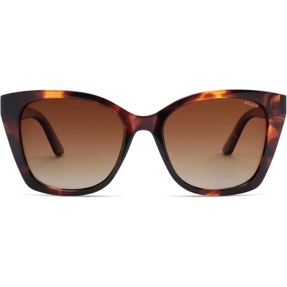 imageSOJOS Vintage Oversized Cateye Sunglasses Womens UV400 Large Designer Shades Lentes De Sol Para Mujer SJ2634Yellow TortoiseBrown Lens
