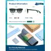 imageSOJOS Ocean Collection Retro Polarized Large Rectangular Sunglasses Women Men Recycled Plastic Ecofriendly Shades BaleenDark GreenGrey