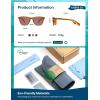 imageSOJOS Ocean Collection Retro Polarized Large Rectangular Sunglasses Women Men Recycled Plastic Ecofriendly Shades BaleenLight BrownRed