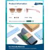 imageSOJOS Ocean Collection Retro Polarized Large Rectangular Sunglasses Women Men Recycled Plastic Ecofriendly Shades BaleenPinkPink