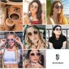 imageSOJOS Shining Oversized Round Rhinestone Sunglasses Festival Gem Sunnies SJ1095C02 Gold FrameGradient Brown Lens With Crystal Diamonds